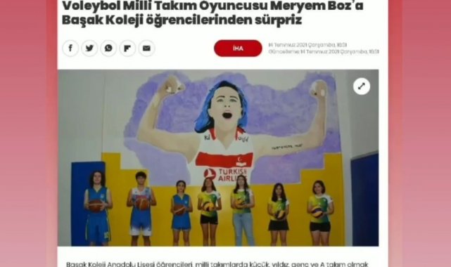 Meryem Boz'dan Başak Koleji gençlerine teşekkür mesajı